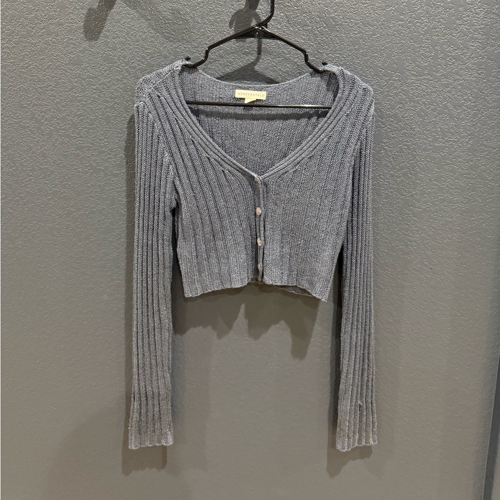 Aeropostale Ribbed Cropped Cardigan